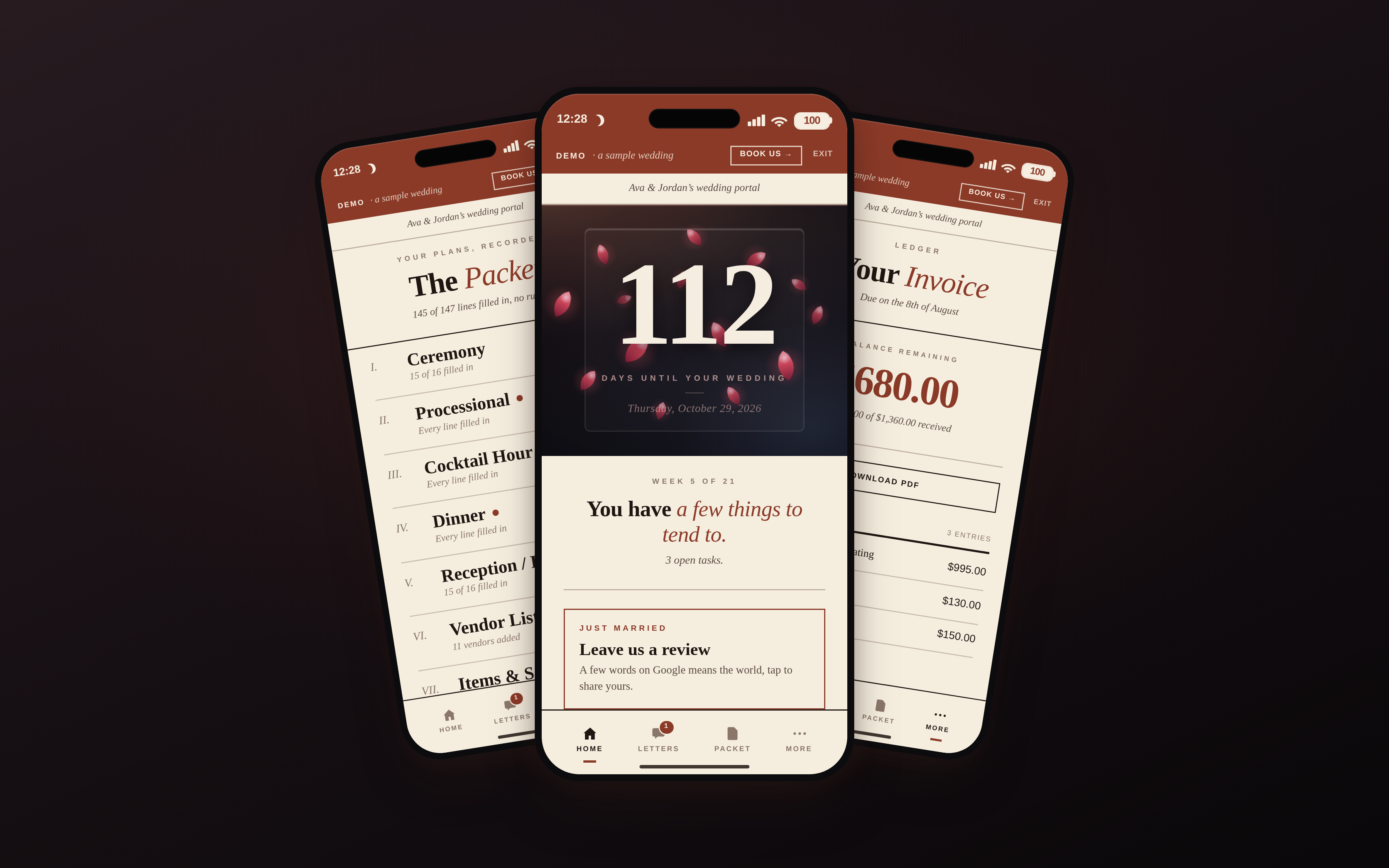 Belle Haven Planner — the Packet, the client home countdown, and the invoice